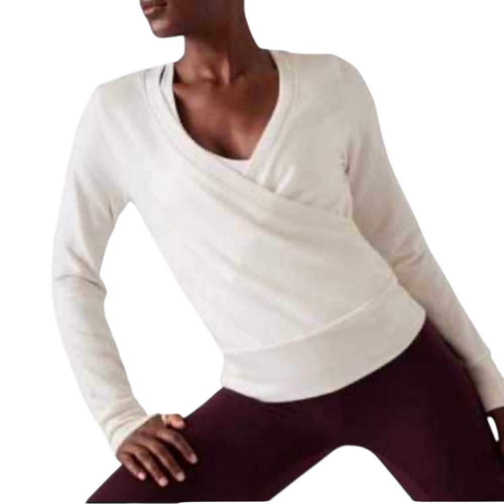 Athleta - Recharge Wrap Sweatshirt Ivory Sz M